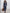 Casual Retro Dark Blue Faux Leather Long-Sleeved Lace-Up Wide-Leg Jumpsuit