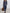 Casual Retro Dark Blue Faux Leather Long-Sleeved Lace-Up Wide-Leg Jumpsuit