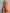 Elegant Color-Block Trim Orange Cotton-Linen Halter Sleeveless Mini Dress