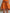 Elegant Color-Block Trim Orange Cotton-Linen Halter Sleeveless Mini Dress