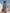 Retro-casual Color-block Trim Blue Striped Oversized Jumpsuit