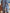 Retro-casual Color-block Trim Blue Striped Oversized Jumpsuit