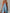 Vacation-Style V-neck And Red Wavy Trim Light Blue Cotton-linen Maxi Dress
