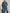 Ruffle Collar Gathered Denim Maxi Dress