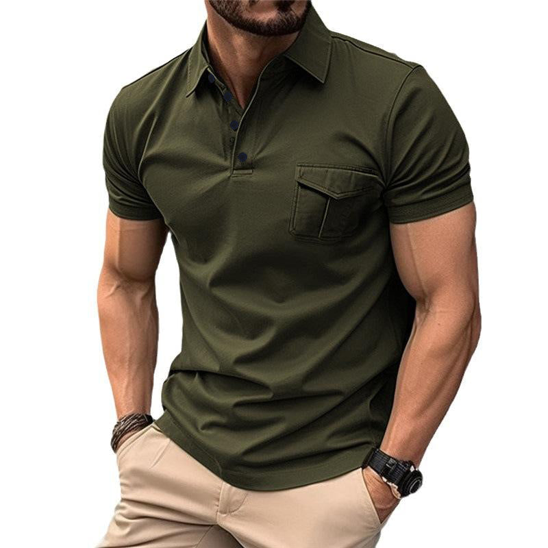 【CLEARANCE】Men's Casual Slim Lapel Short Sleeve Polo Shirt 18107009M