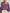 Women's Casual Style Purple Cotton And Linen Off-shoulder Long Lantern Sleeve Top MDZ0697E3GMJ