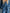 Casual Loose-fit Hooded Blue Denim Button-front Long-sleeved Jumpsuit