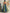 Colorblock Halter Denim Maxi Dress