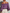 Women's Casual Style Purple Cotton And Linen Off-shoulder Long Lantern Sleeve Top MDZ0697E3GMJ