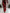 Casual Loose Retro Red Velvet Gold Rose Printed Zipper Long Sleeve Jumpsuit