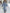 Casual Retro Light Blue Denim Flared Long-Sleeved Wide-Leg Raw Edge Jumpsuit