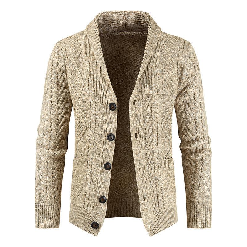 Men's Solid Color Cardigan Single Breasted Sweater 44620688X