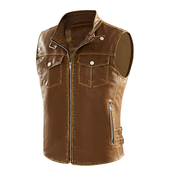 Men's Vintage Lapel Zip Vest 26191888X