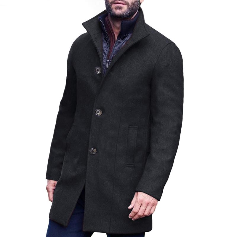 Men's Stand Collar Single Breasted Coat 63921145Z